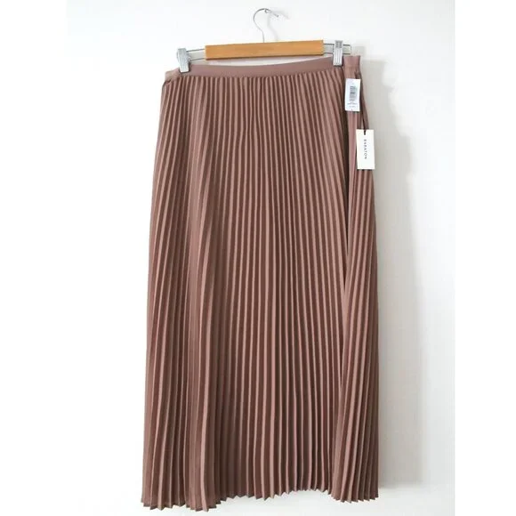 Babaton Jude Skirt / Large / Nutmeg High Waist Pleated Midi Skirt Aritzia - Picture 3 of 6